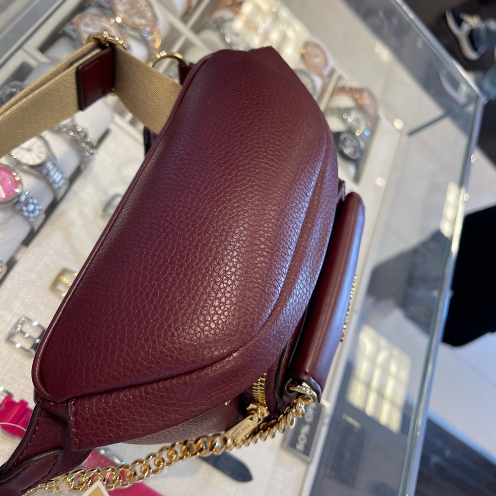 Michael Kors Maisie 2 In 1 Small Leather Waist pack Fanny pack Bag (Oxblood) MK - Picture 12 of 16
